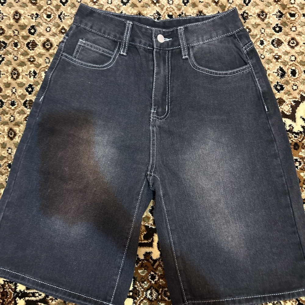 Dark Gray Denim Shorts